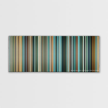 Layer Cake color palette canvas print: thousands of thin vertical stripes of color