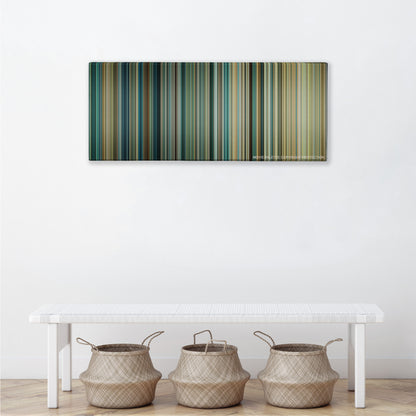 Transformers: Revenge of the Fallen color palette canvas above a white bench with three woven baskets