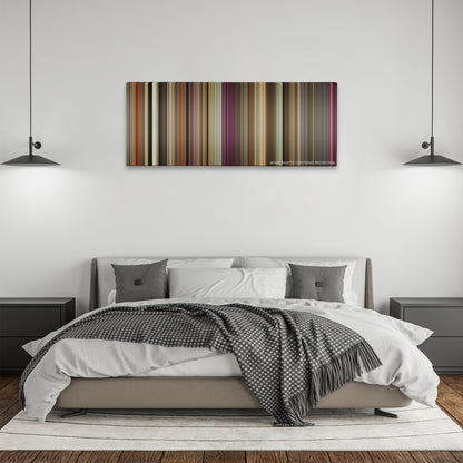 I Now Pronounce You Chuck & Larry color palette canvas above a bed, between two black pendant lamps