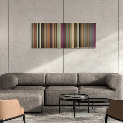 I Now Pronounce You Chuck & Larry color palette canvas on a concrete wall above a gray sectional sofa