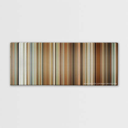 The Holiday color palette canvas print: thousands of thin vertical stripes of color