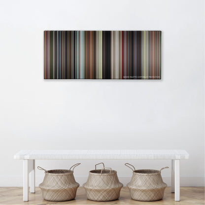 Enter the Dragon color palette canvas above a white bench with three woven baskets