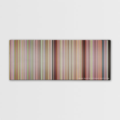 Bend It Like Beckham color palette canvas print: thousands of thin vertical stripes of color