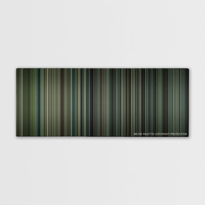 Man on a Ledge color palette canvas print: thousands of thin vertical stripes of color