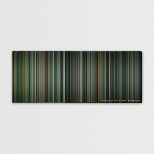 Man on a Ledge color palette canvas print: thousands of thin vertical stripes of color