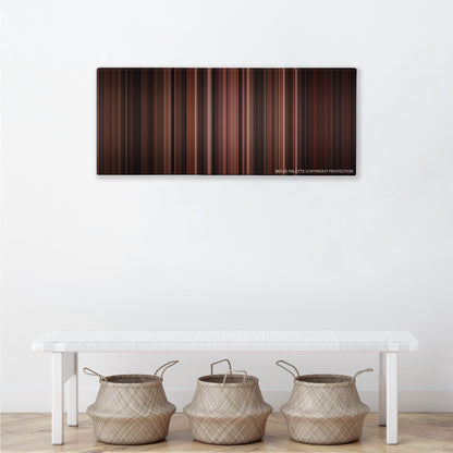 The Godfather: Part III color palette canvas above a white bench with three woven baskets
