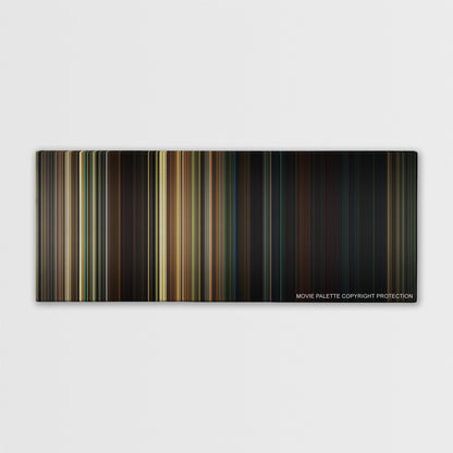 A Quiet Place color palette canvas print: thousands of thin vertical stripes of color