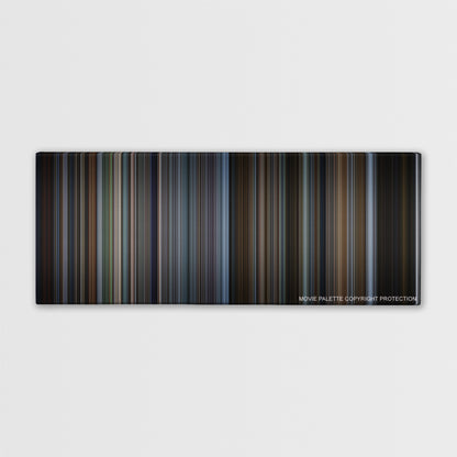 The Bourne Identity color palette canvas print: thousands of thin vertical stripes of color