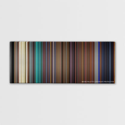 Kill Bill: Vol. 1 color palette canvas print: thousands of thin vertical stripes of color