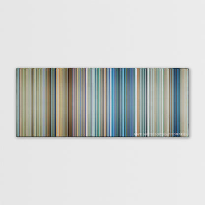 6 Underground color palette canvas print: thousands of thin vertical stripes of color