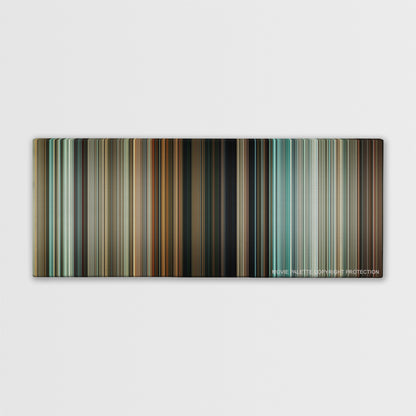 The Skin I Live In color palette canvas print: thousands of thin vertical stripes of color