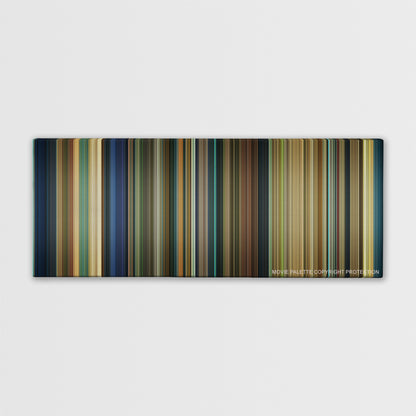 One Day color palette canvas print: thousands of thin vertical stripes of color