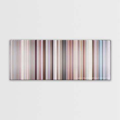 Sliding Doors color palette canvas print: thousands of thin vertical stripes of color