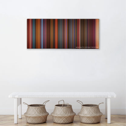 Cats color palette canvas above a white bench with three woven baskets