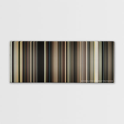 The Master movie barcode canvas print, the whole film as stripes of color