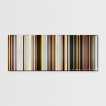 Isle of Dogs movie barcode canvas print, the whole film as stripes of color