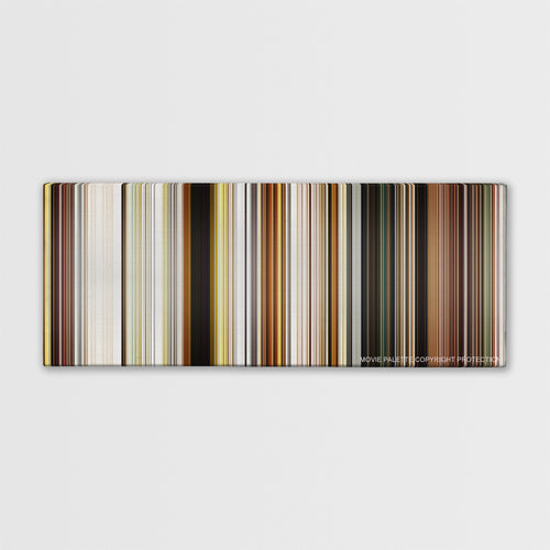 Isle of Dogs movie barcode canvas print, the whole film as stripes of color