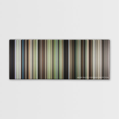 Robin Hood: Prince of Thieves color palette canvas print: thousands of thin vertical stripes of color