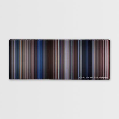The Bodyguard color palette canvas print: thousands of thin vertical stripes of color