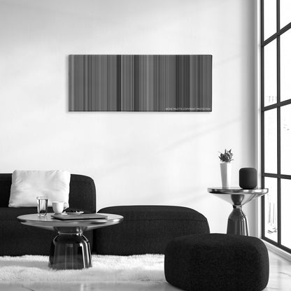 Casablanca color palette canvas above a black sofa with a gold-topped table
