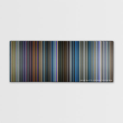 Pokemon Detective Pikachu color palette canvas print: thousands of thin vertical stripes of color
