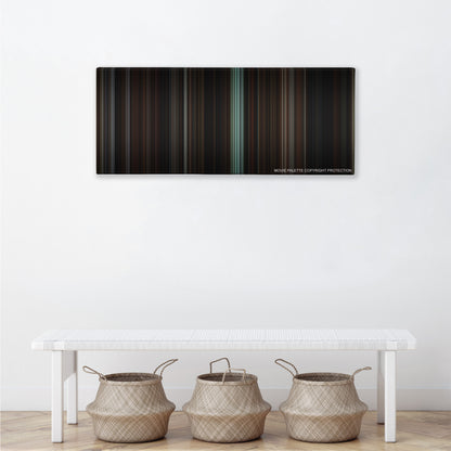 The Others color palette canvas above a white bench with three woven baskets