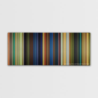 Kung Fu Panda color palette canvas print: thousands of thin vertical stripes of color
