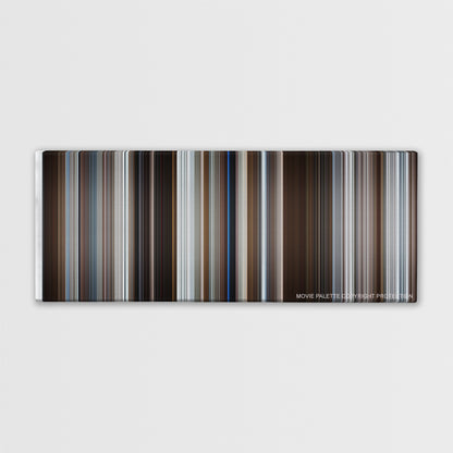Fargo movie barcode canvas print, the whole film as stripes of color