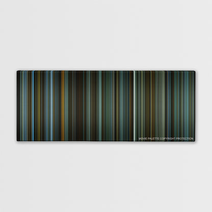 The Girl with the Dragon Tattoo color palette canvas print: thousands of thin vertical stripes of color