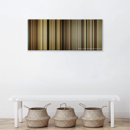42 color palette canvas above a white bench with three woven baskets