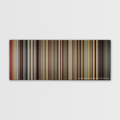 We Need to Talk About Kevin color palette canvas print: thousands of thin vertical stripes of color