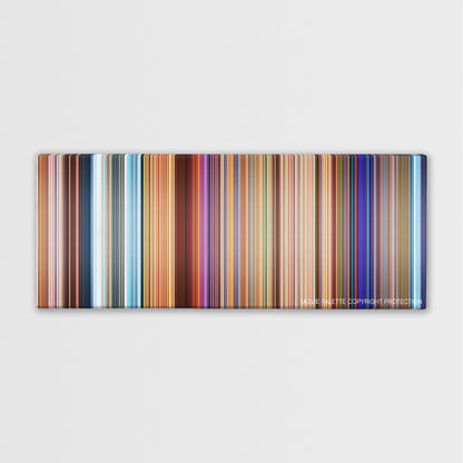 The Road to El Dorado color palette canvas print: thousands of thin vertical stripes of color