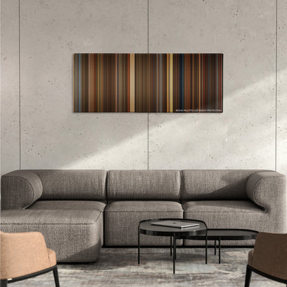 The Green Mile color palette canvas on a concrete wall above a gray sectional sofa