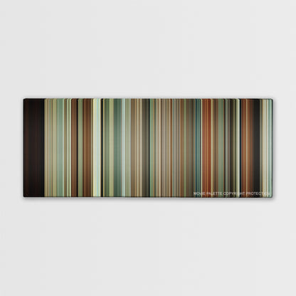 A Serious Man color palette canvas print: thousands of thin vertical stripes of color