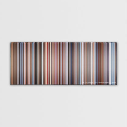 The Right Stuff color palette canvas print: thousands of thin vertical stripes of color