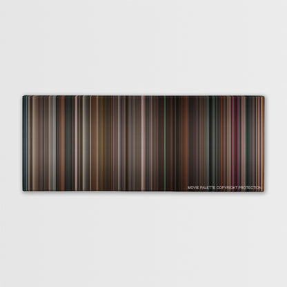 Black Swan color palette canvas print: thousands of thin vertical stripes of color