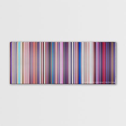 Sing color palette canvas print: thousands of thin vertical stripes of color