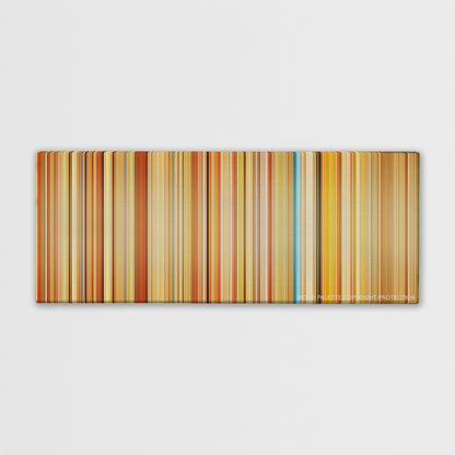 The Royal Tenenbaums color palette canvas print: thousands of thin vertical stripes of color