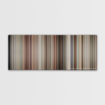 It's Kind of a Funny Story color palette canvas print: thousands of thin vertical stripes of color