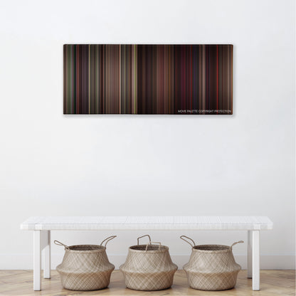 Grosse Pointe Blank color palette canvas above a white bench with three woven baskets