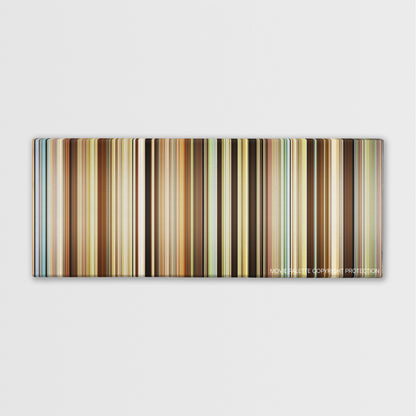 Out of Africa color palette canvas print: thousands of thin vertical stripes of color