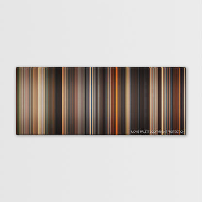The Ten Commandments color palette canvas print: thousands of thin vertical stripes of color