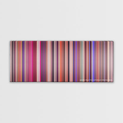 Showgirls color palette canvas print: thousands of thin vertical stripes of color