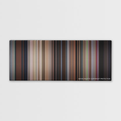 An American Werewolf in London color palette canvas print: thousands of thin vertical stripes of color