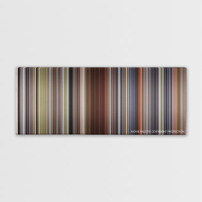 The Color Purple color palette canvas print: thousands of thin vertical stripes of color