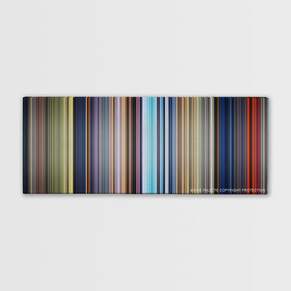 Bambi color palette canvas print: thousands of thin vertical stripes of color