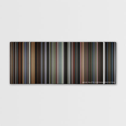 Lost Highway color palette canvas print: thousands of thin vertical stripes of color