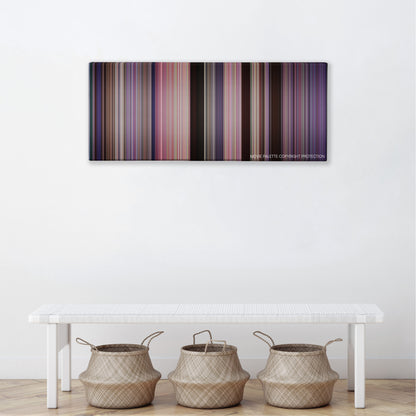 The Replacements color palette canvas above a white bench with three woven baskets