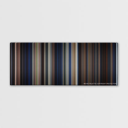 A Nightmare on Elm Street color palette canvas print: thousands of thin vertical stripes of color