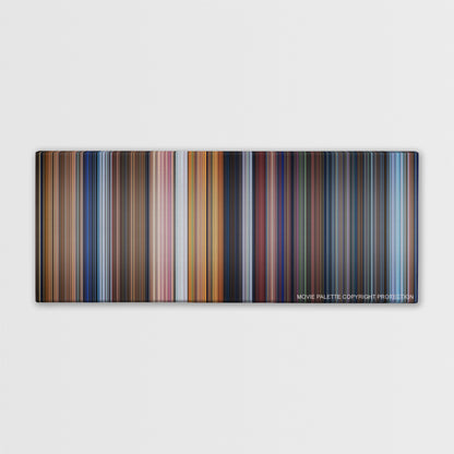 Pinocchio color palette canvas print: thousands of thin vertical stripes of color